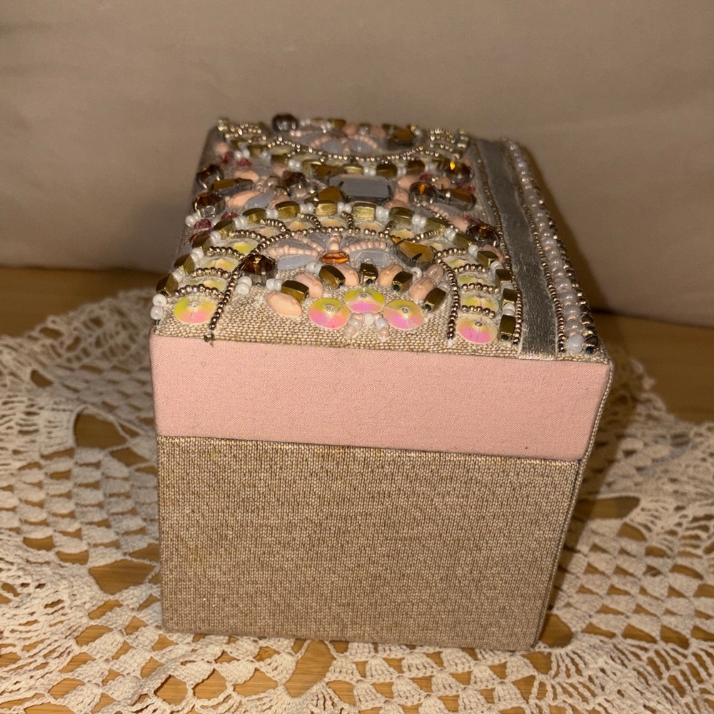 Pier 1 Pink and Gold Embellished Jewelry Box - Picture 5 of 8